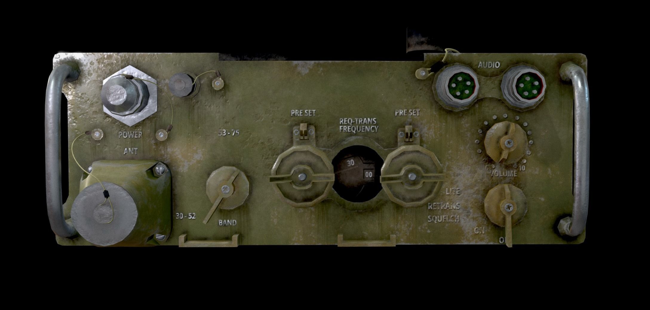 AN - PRC-77 Portable Radio Transceiver - Detailed Military Radio Low-poly 3D model_4