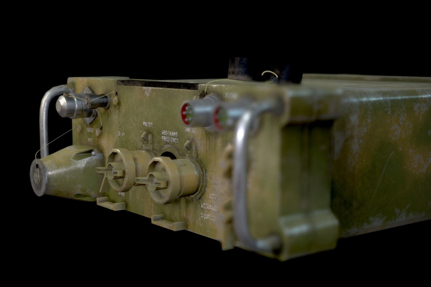 AN - PRC-77 Portable Radio Transceiver - Detailed Military Radio Low-poly 3D model_10