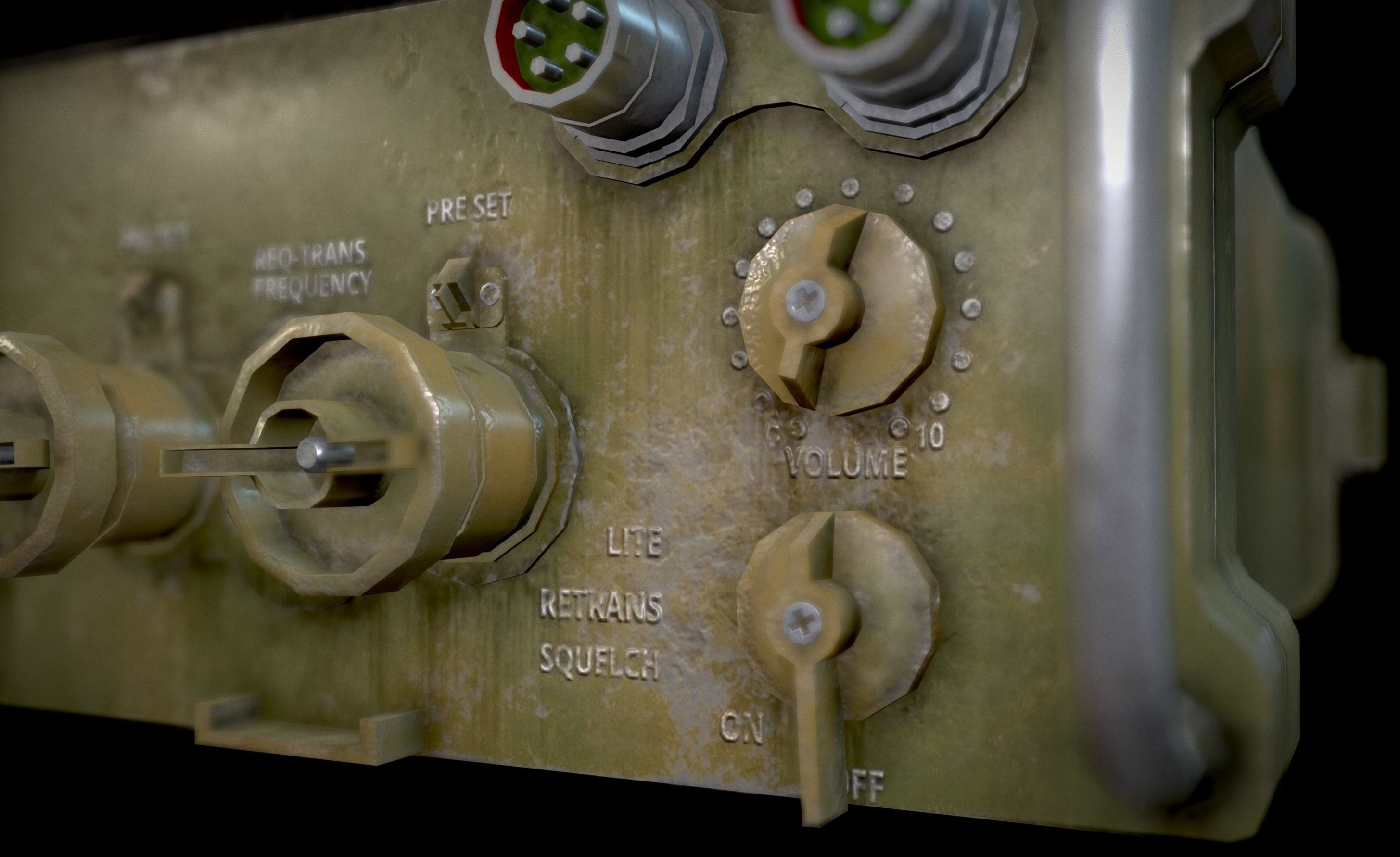 AN - PRC-77 Portable Radio Transceiver - Detailed Military Radio Low-poly 3D model_11