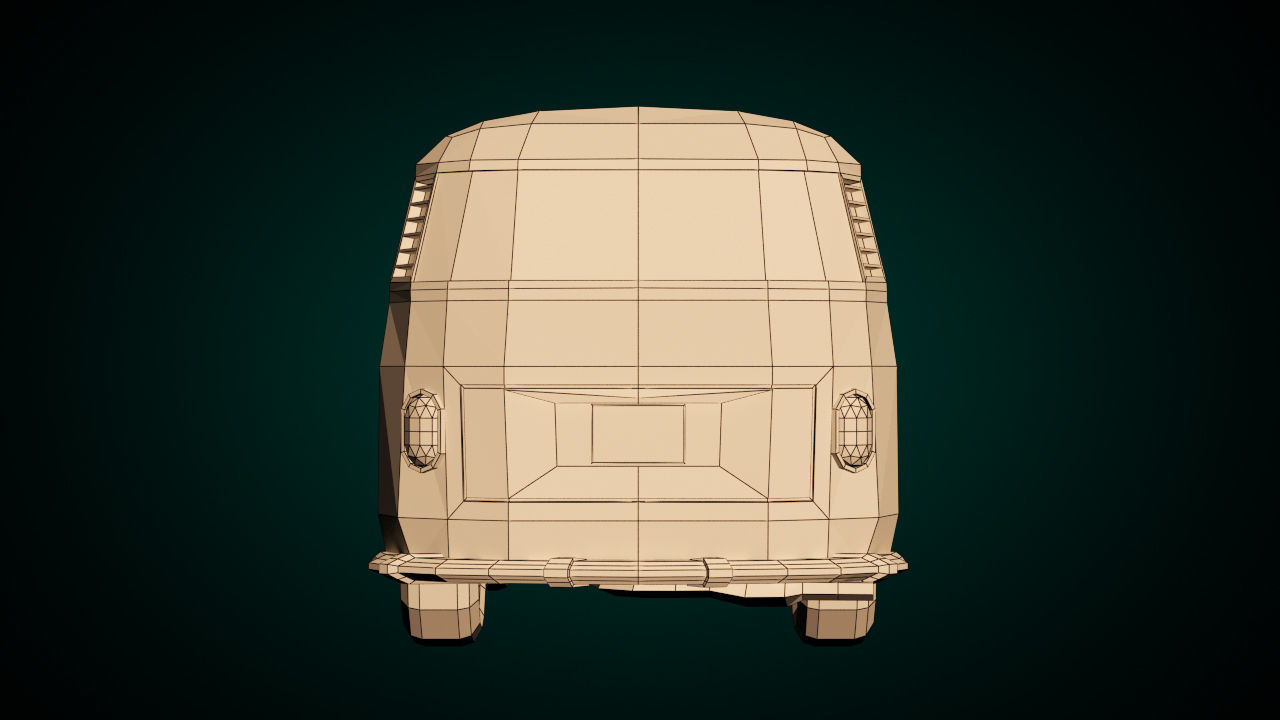 Low-Poly Cartoon VW Transporter Bus Low-poly 3D model_10