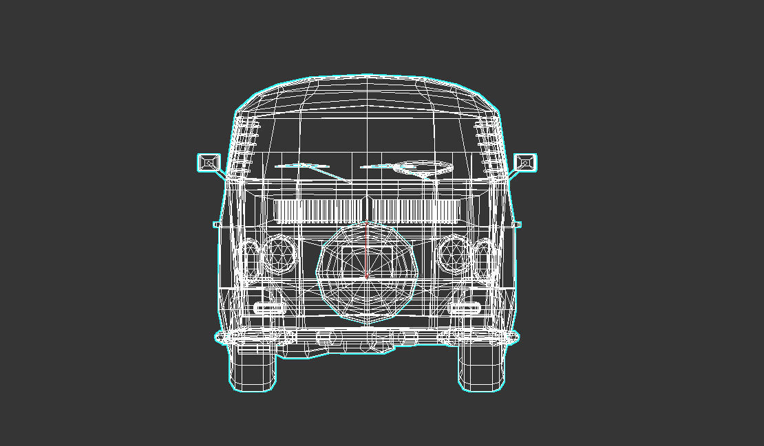 Low-Poly Cartoon VW Transporter Bus Low-poly 3D model_13