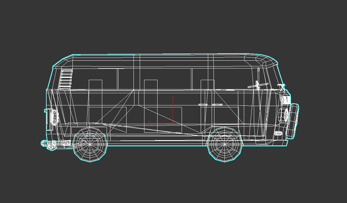 Low-Poly Cartoon VW Transporter Bus Low-poly 3D model_14