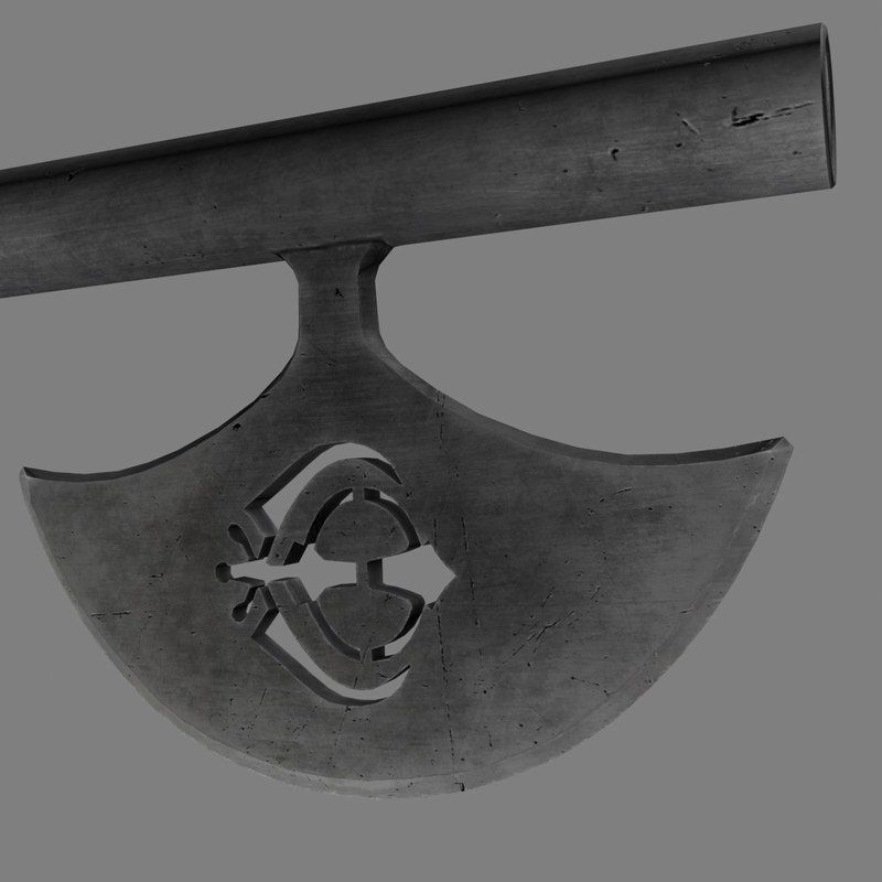 Sikh symbol hatchet 3D model_1