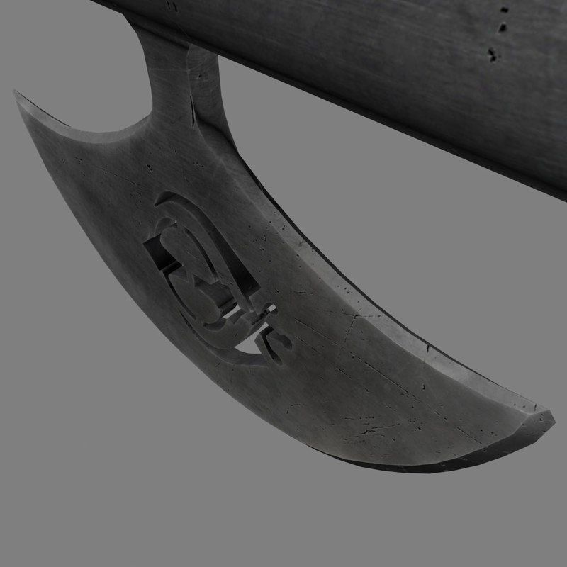 Sikh symbol hatchet 3D model_9