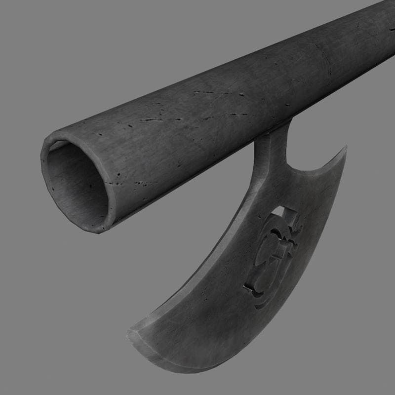 Sikh symbol hatchet 3D model_6