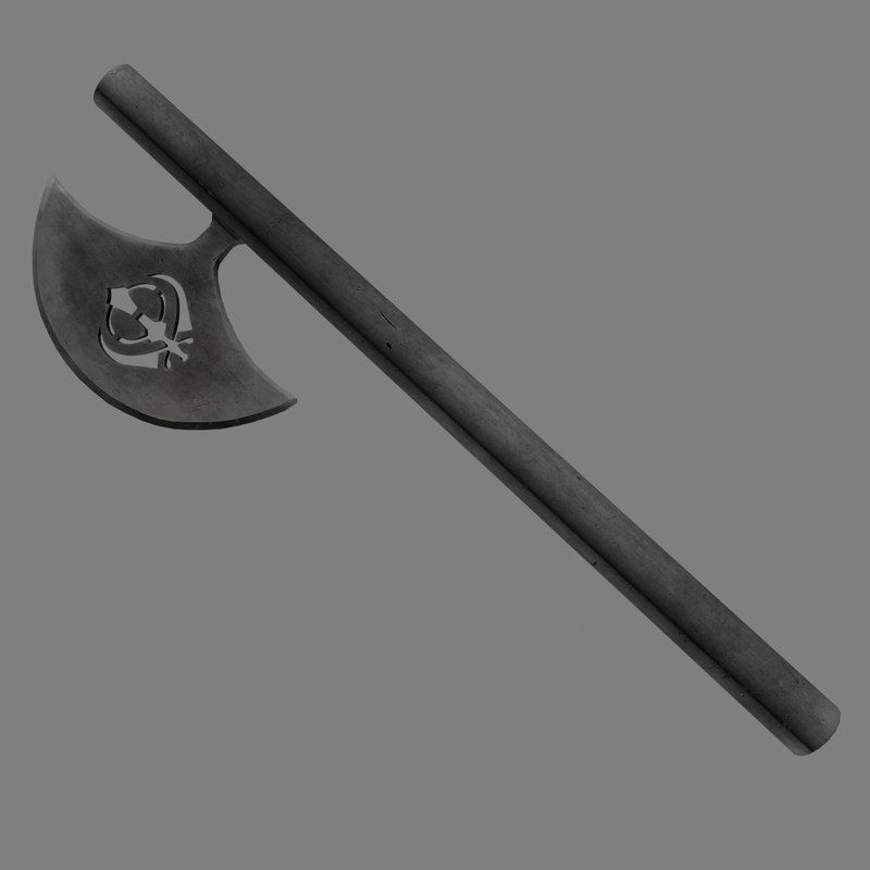 Sikh symbol hatchet 3D model_5