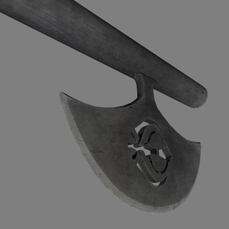 Sikh symbol hatchet 3D model_12