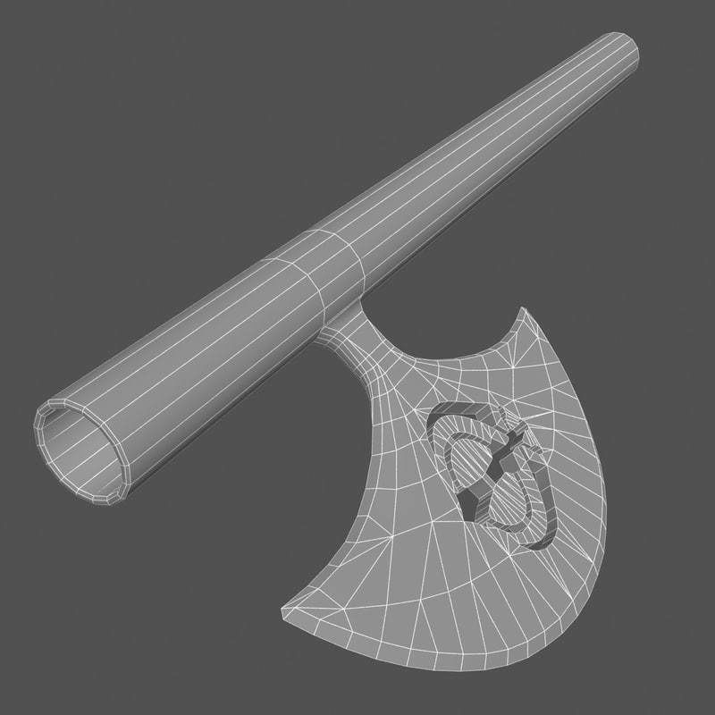 Sikh symbol hatchet 3D model_3