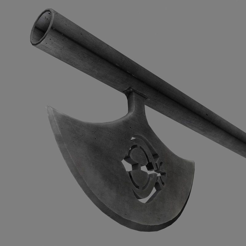 Sikh symbol hatchet 3D model_7