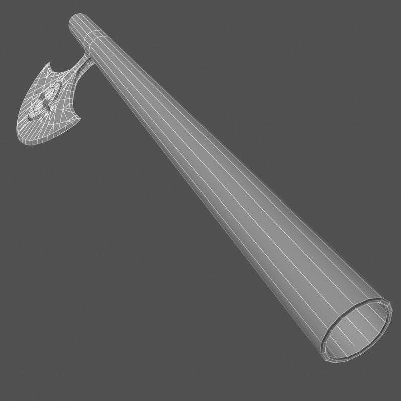Sikh symbol hatchet 3D model_4