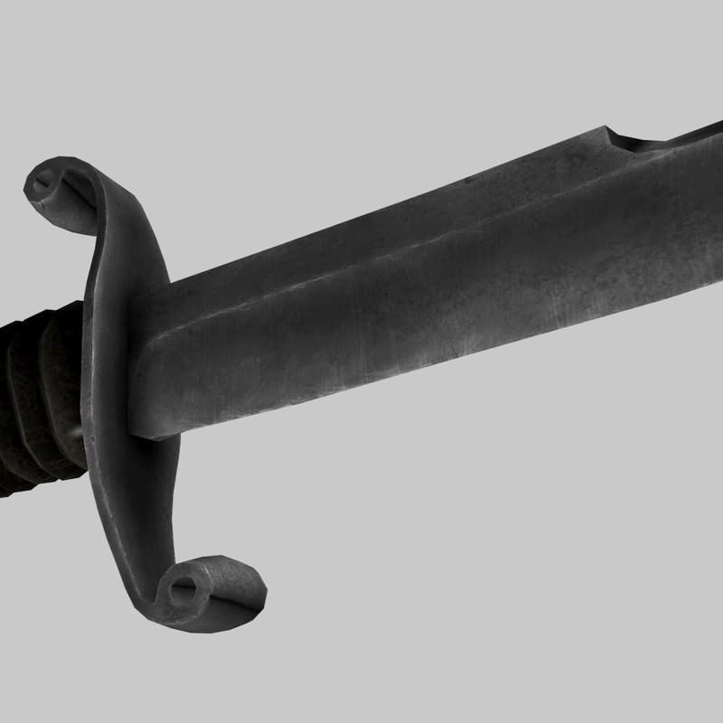 Spanish fighting dagger 3D model_1