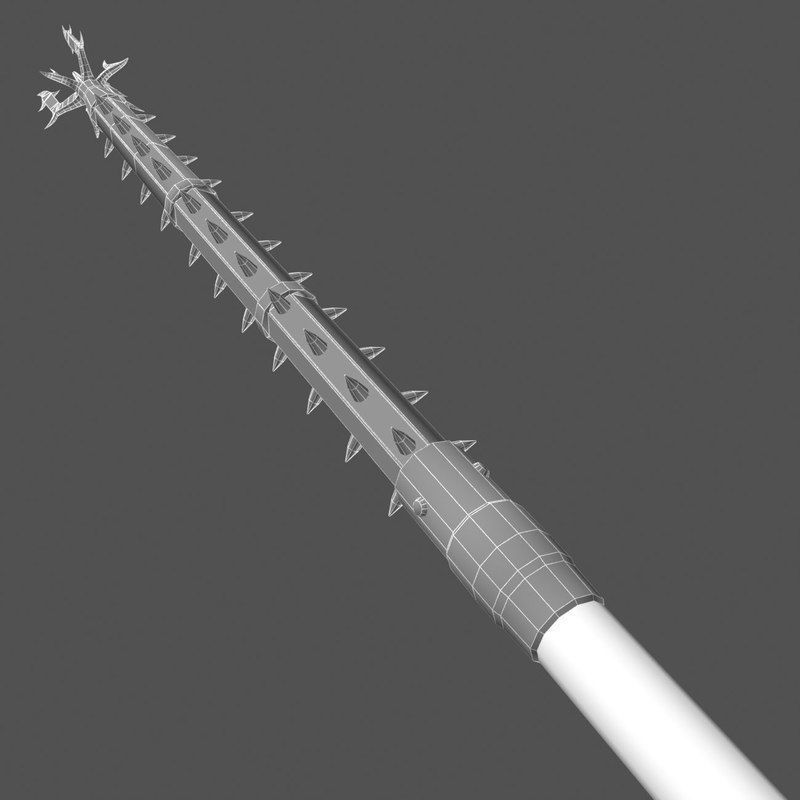Spiked polearm 3D model_4