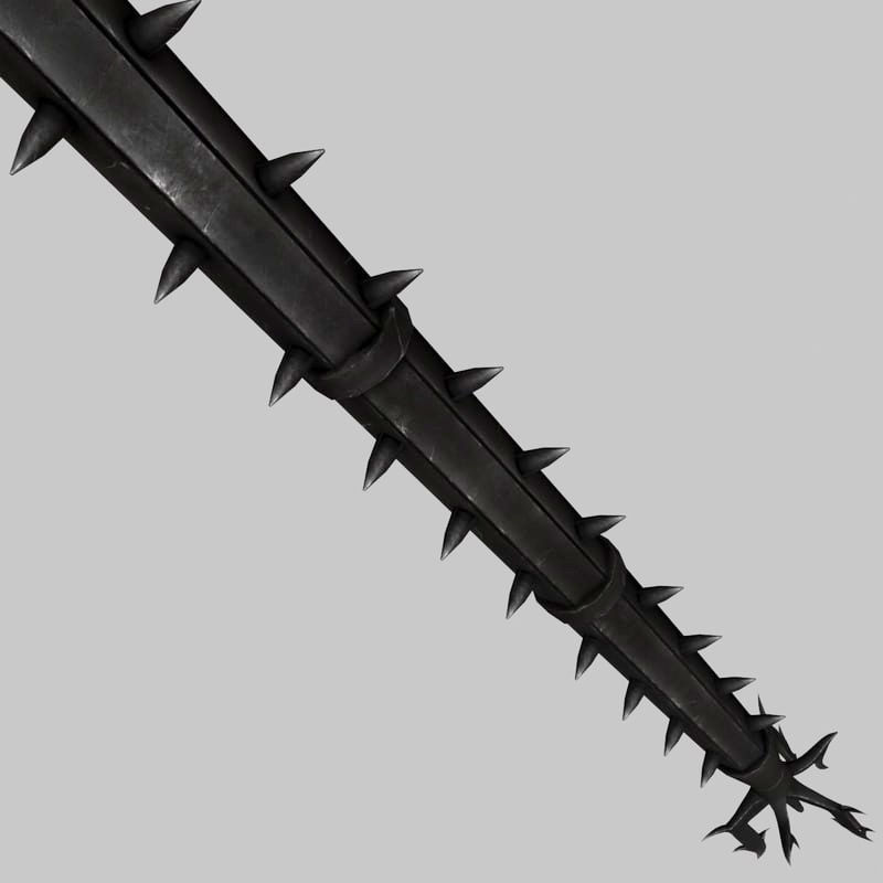 Spiked polearm 3D model_8