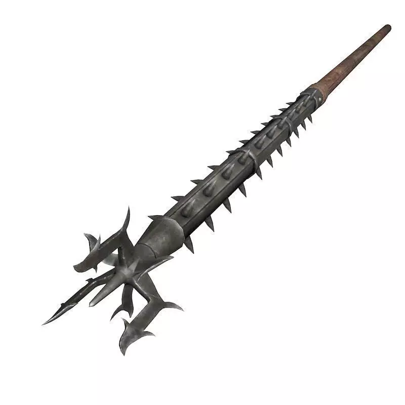 Spiked polearm 3D model_0
