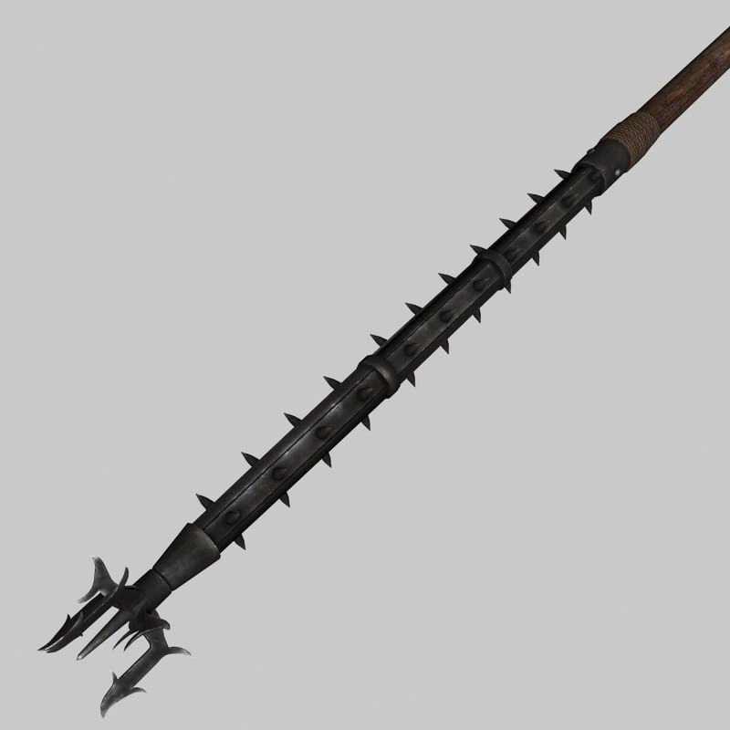 Spiked polearm 3D model_11
