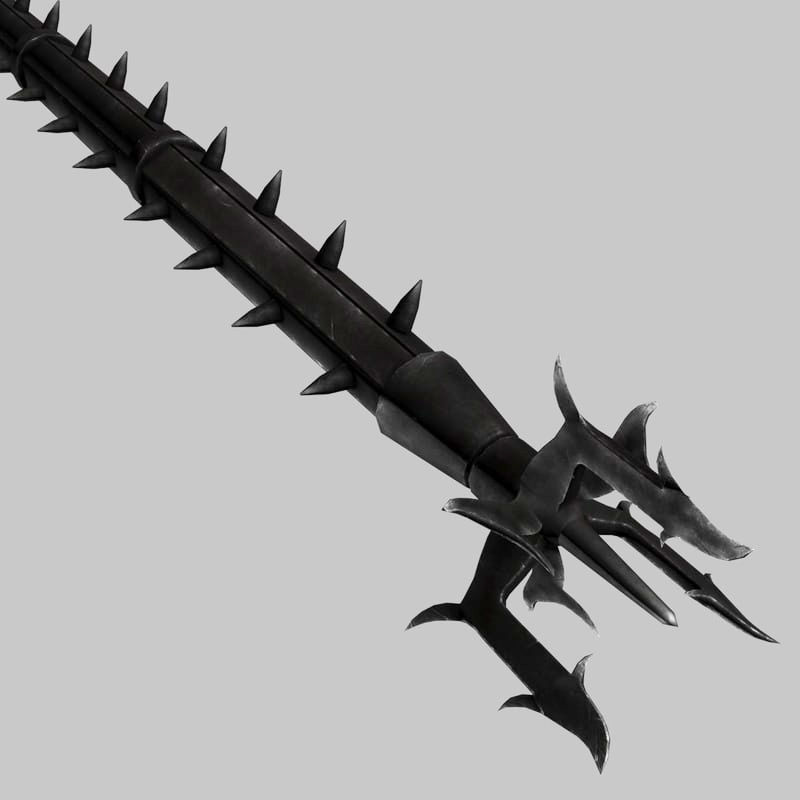 Spiked polearm 3D model_6