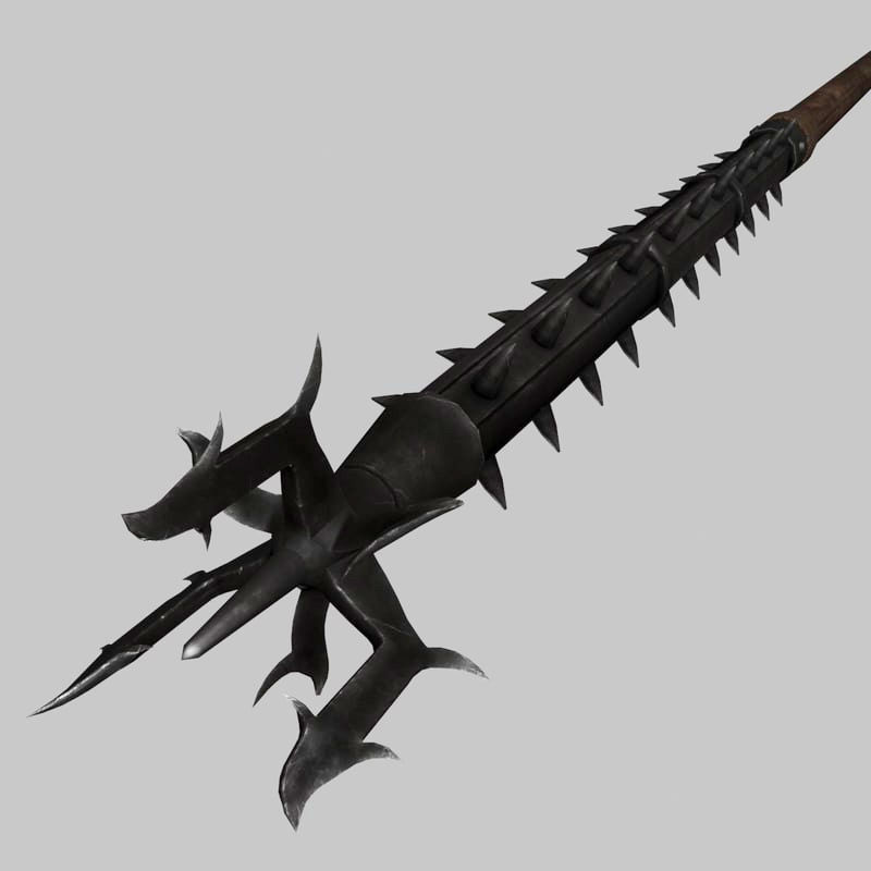 Spiked polearm 3D model_12