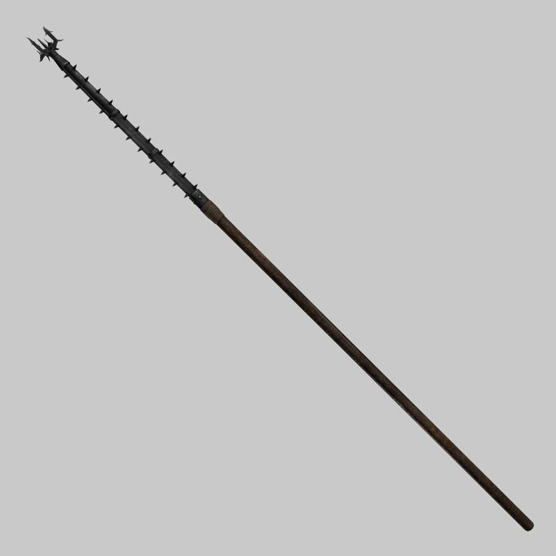 Spiked polearm 3D model_5