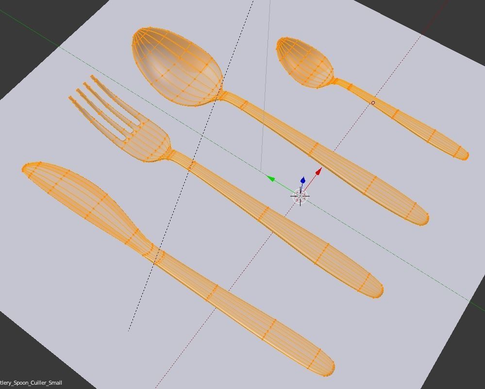 Cutlery forks and spoons - forks and spoons Free low-poly 3D model_1