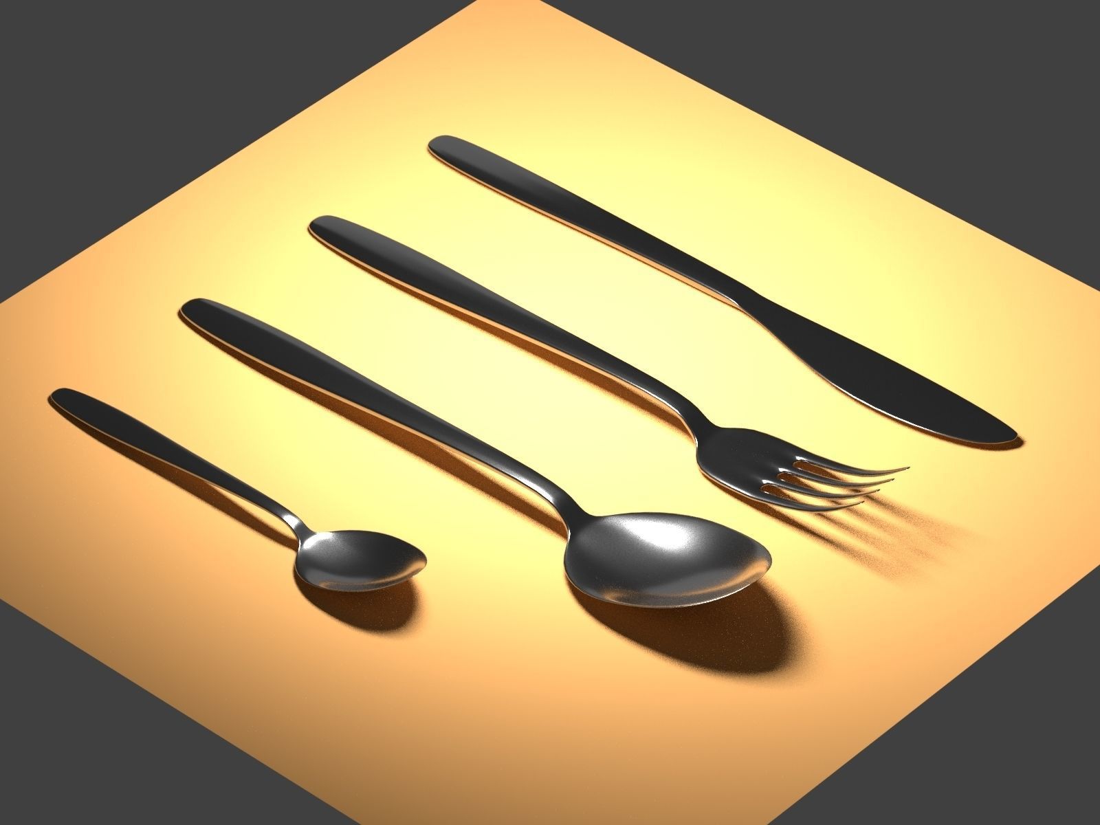 Cutlery forks and spoons - forks and spoons Free low-poly 3D model_4