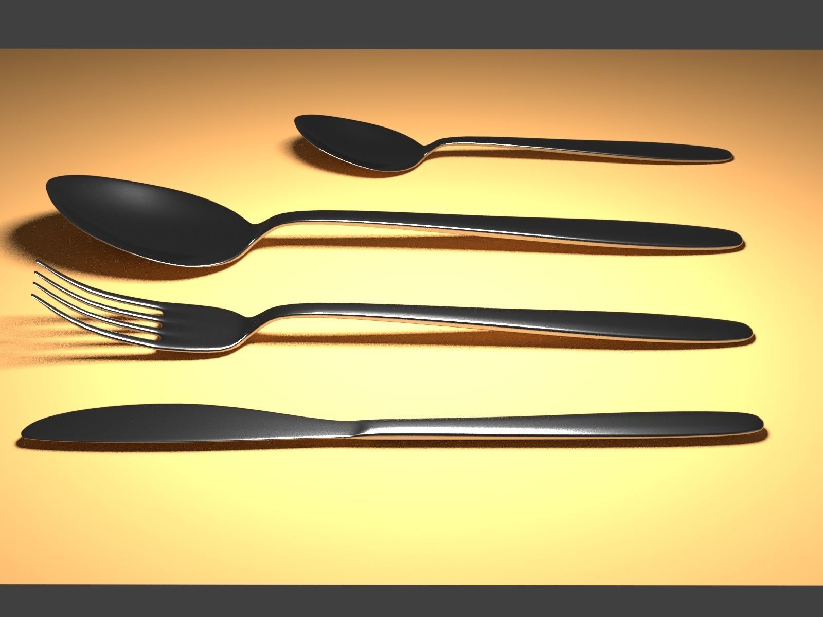 Cutlery forks and spoons - forks and spoons Free low-poly 3D model_3