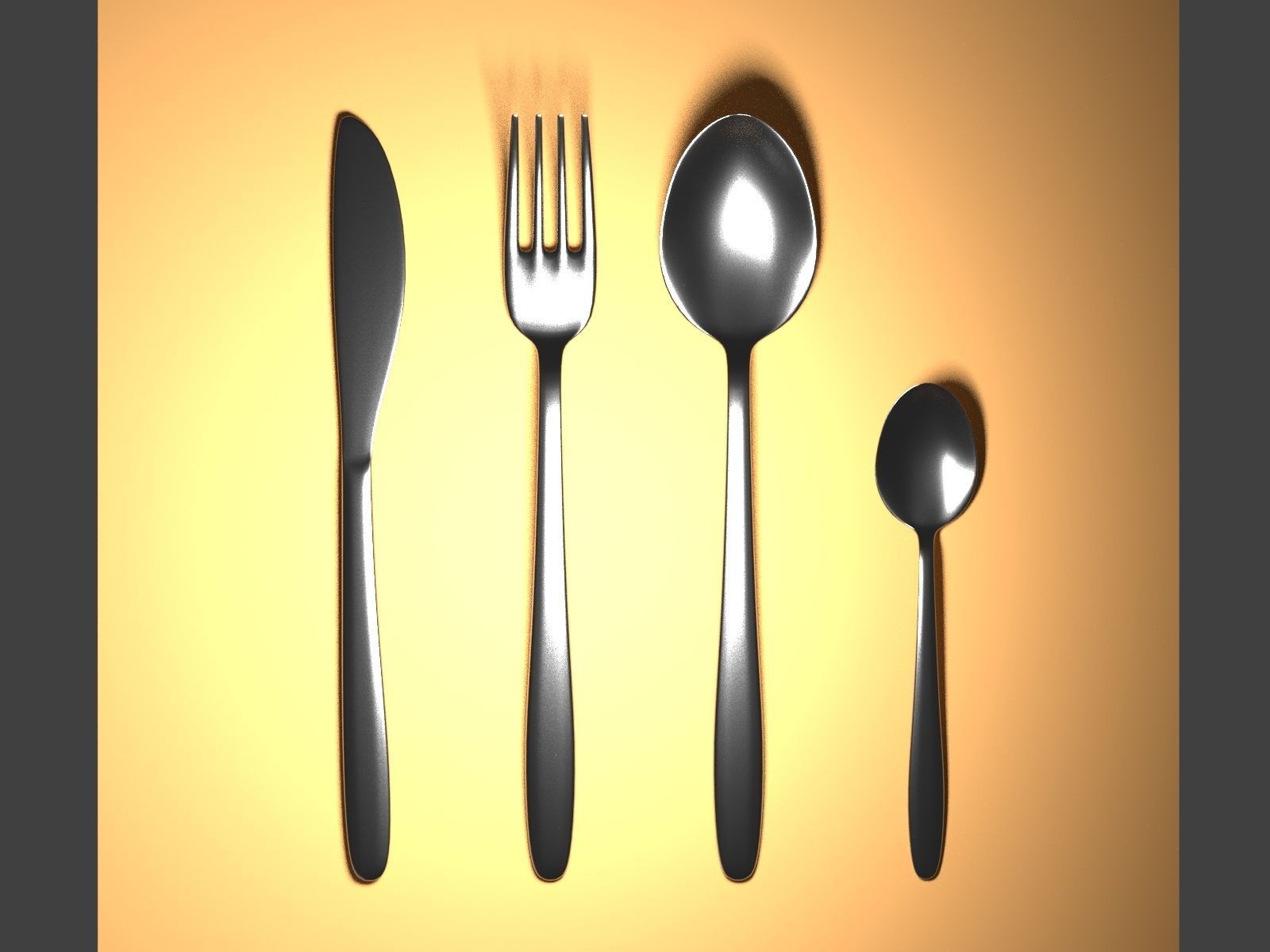 Cutlery forks and spoons - forks and spoons Free low-poly 3D model_2