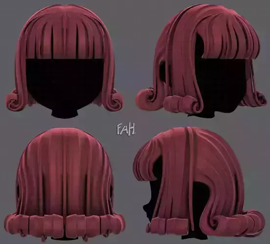 3D Hair style for girl V43