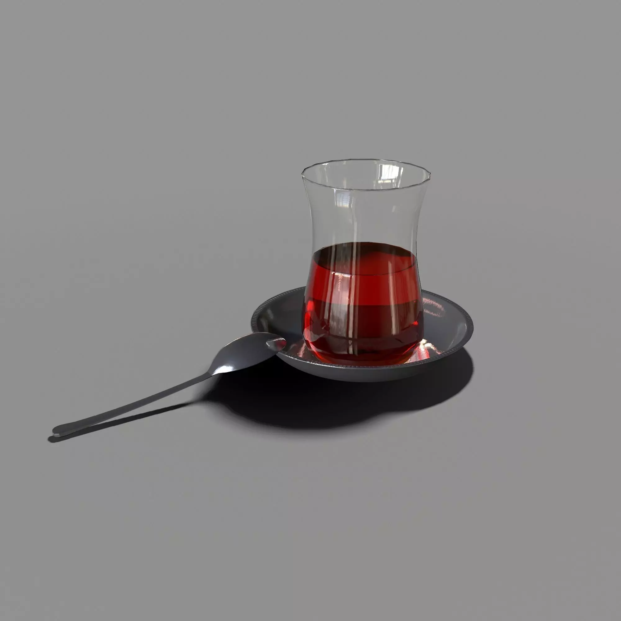Turkish Tea Glass - RC Low-poly 3D model_0