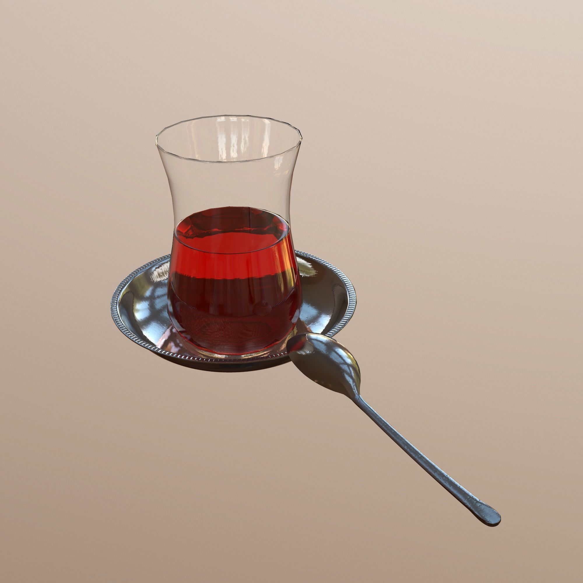 Turkish Tea Glass - RC Low-poly 3D model_3