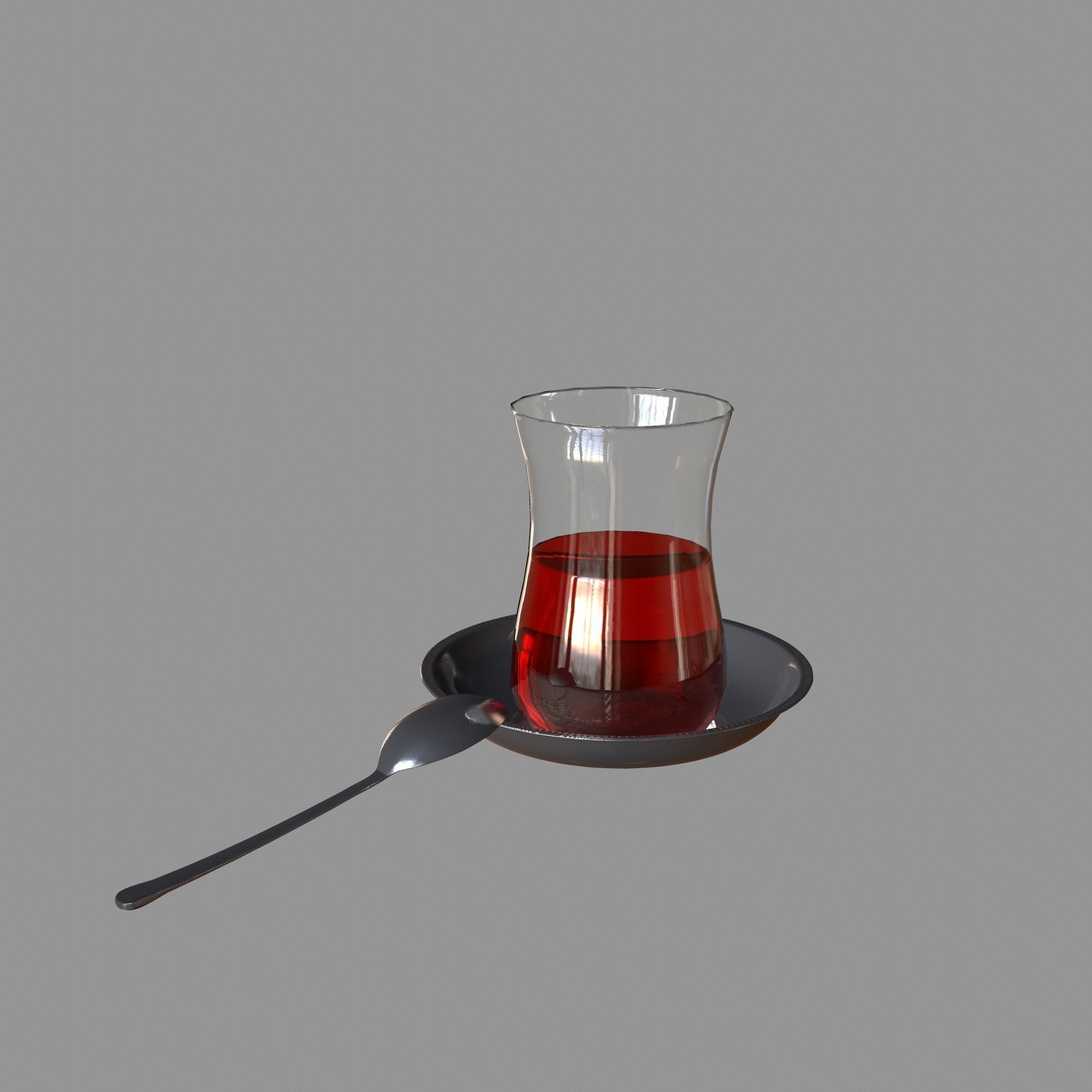 Turkish Tea Glass - RC Low-poly 3D model_2