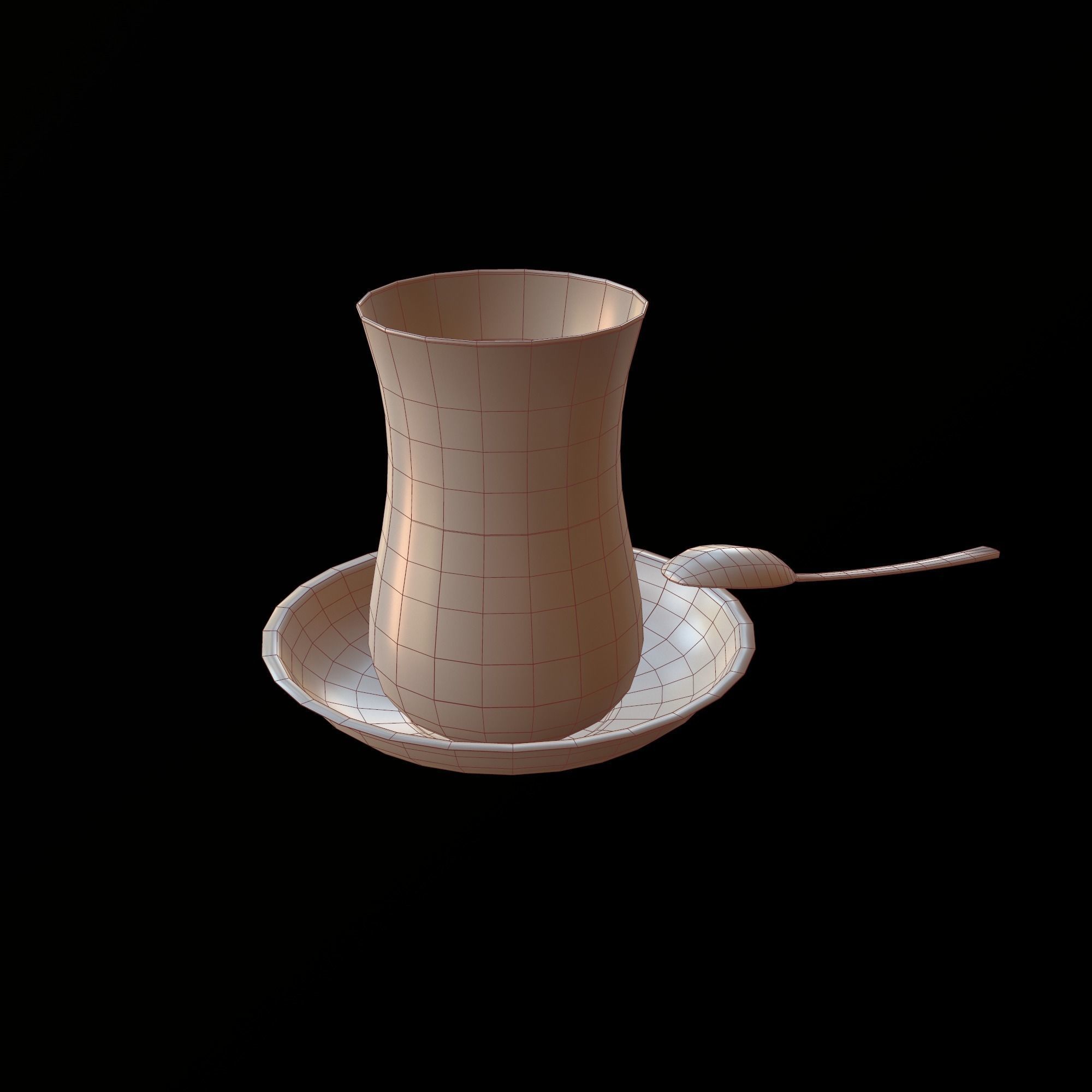 Turkish Tea Glass - RC Low-poly 3D model_8