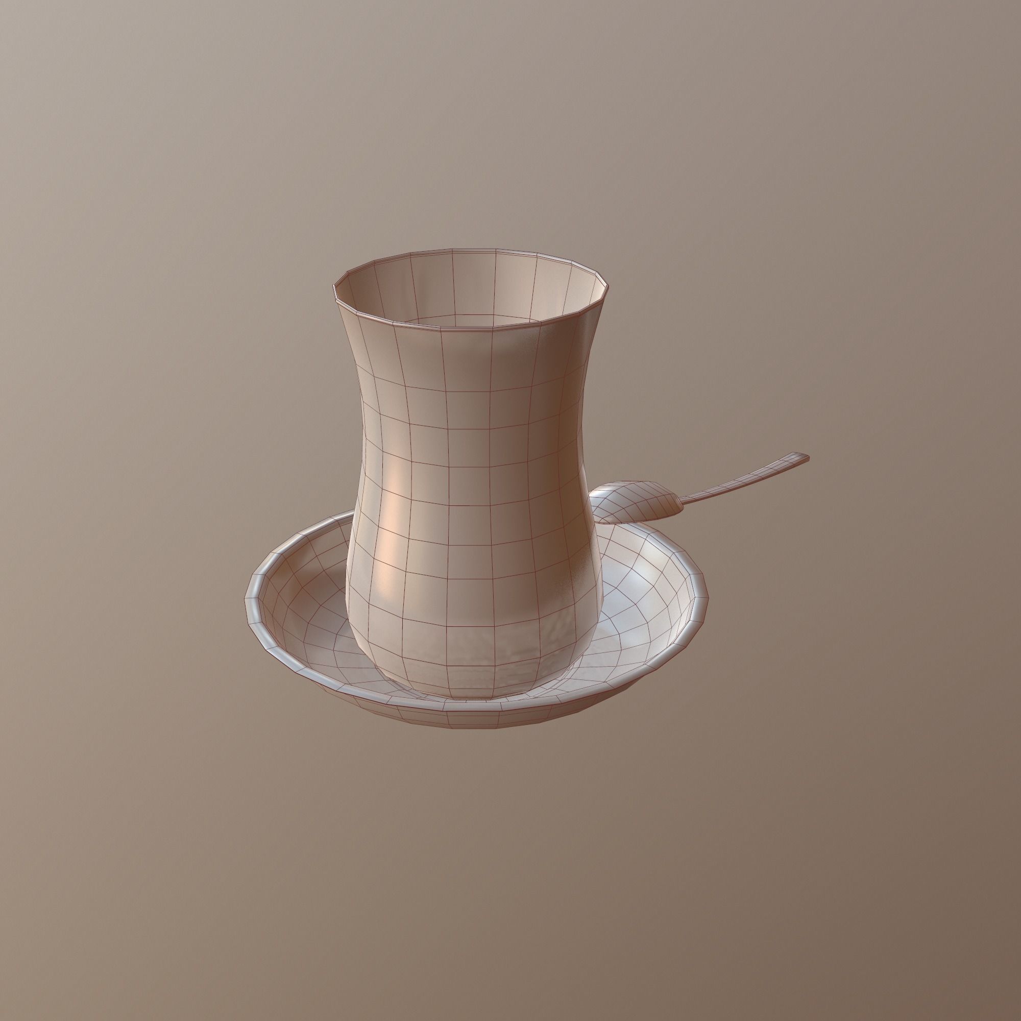 Turkish Tea Glass - RC Low-poly 3D model_7