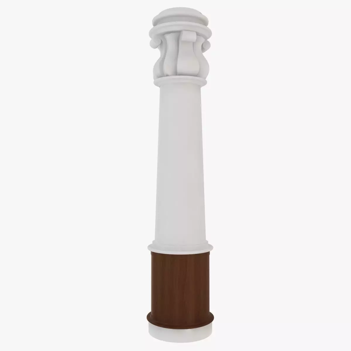Column light post with wooden base 3D model_0
