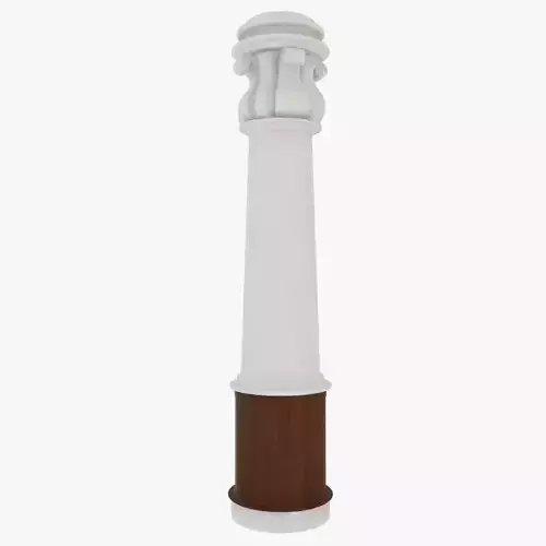 Column light post with wooden base 3D model