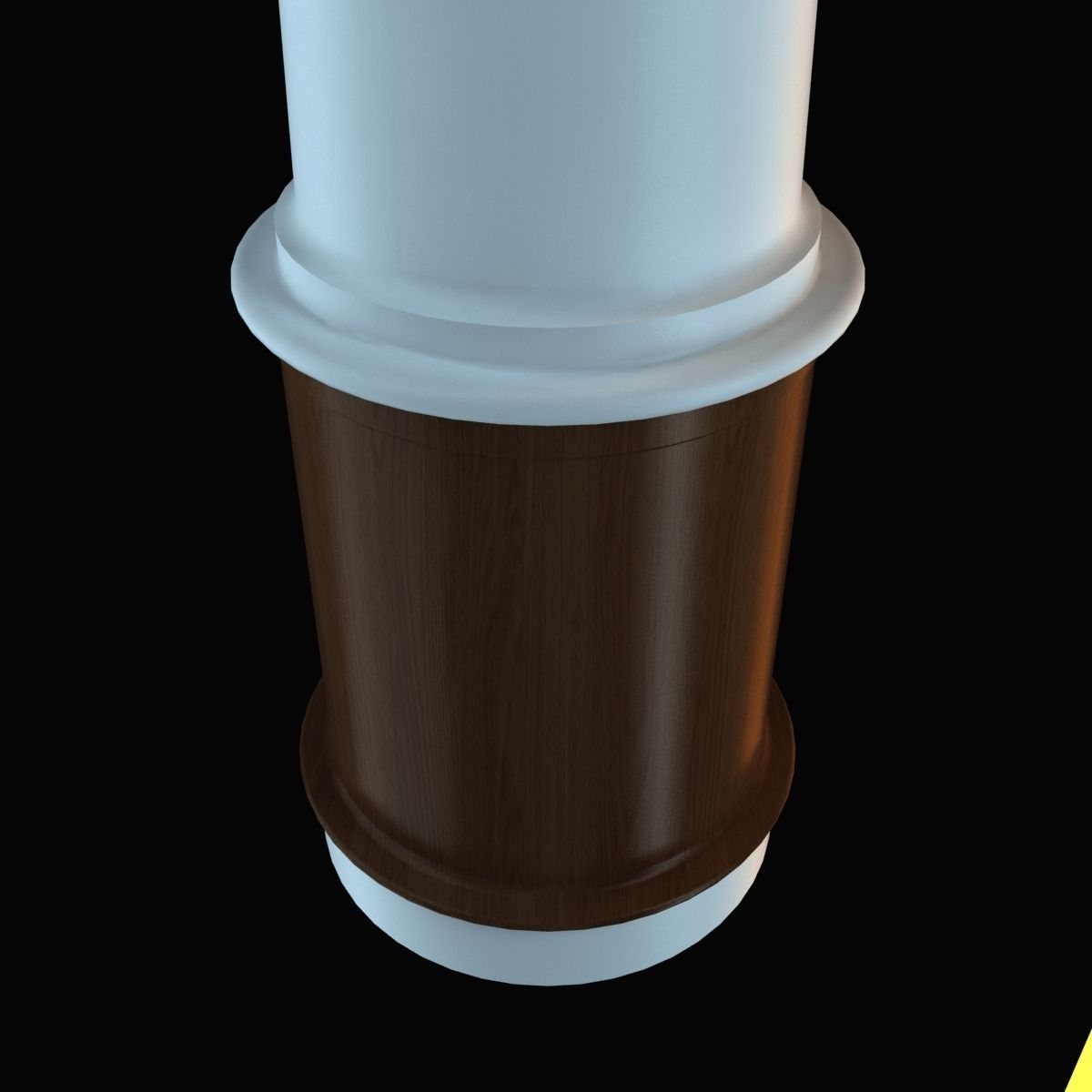 Column light post with wooden base 3D model_7