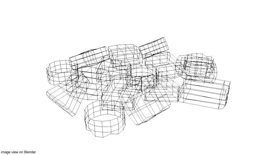 Gummy colorful plastic pieces 3D model_3