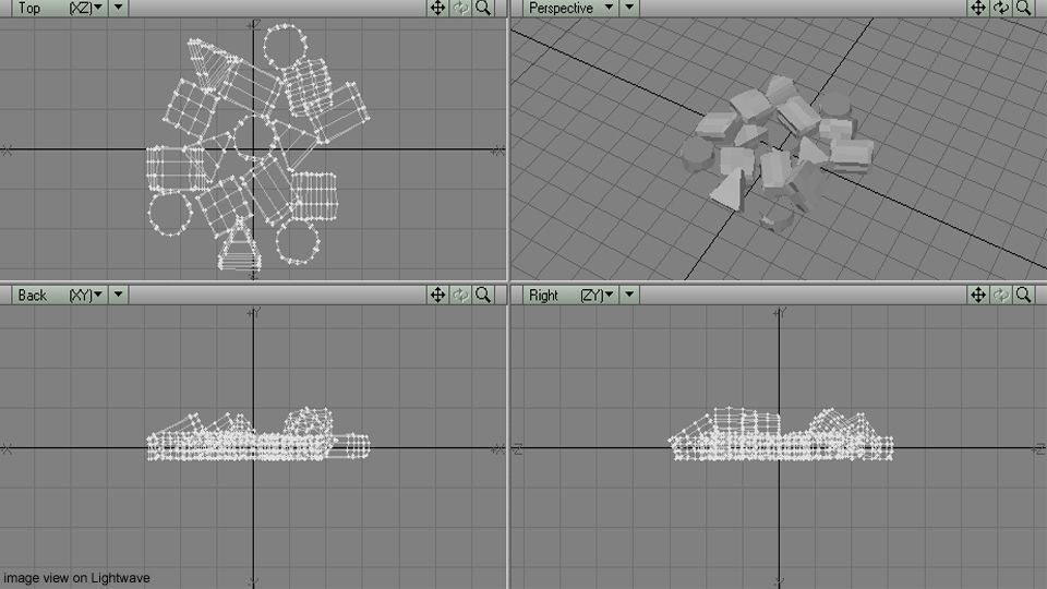 Gummy colorful plastic pieces 3D model_5