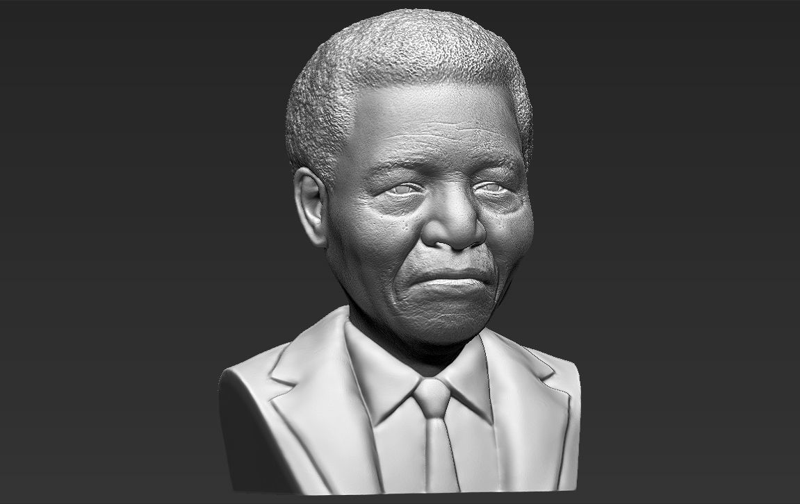 Nelson Mandela bust 3D printing ready stl obj formats 3D print model_11