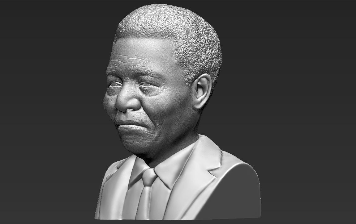 Nelson Mandela bust 3D printing ready stl obj formats 3D print model_2