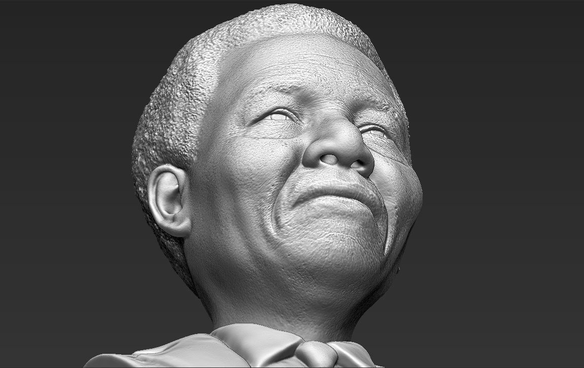 Nelson Mandela bust 3D printing ready stl obj formats 3D print model_22