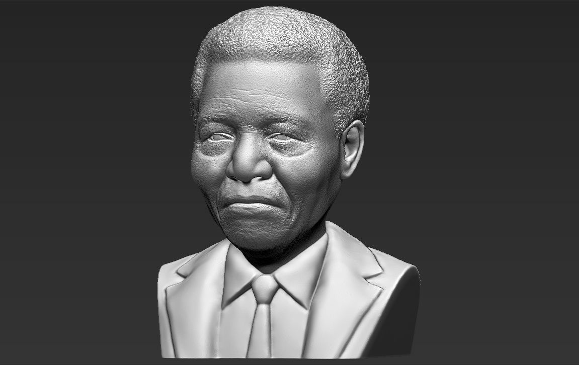 Nelson Mandela bust 3D printing ready stl obj formats 3D print model_1