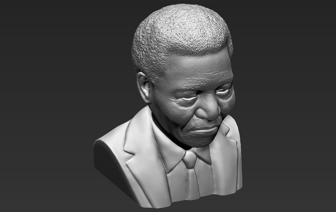 Nelson Mandela bust 3D printing ready stl obj formats 3D print model_17