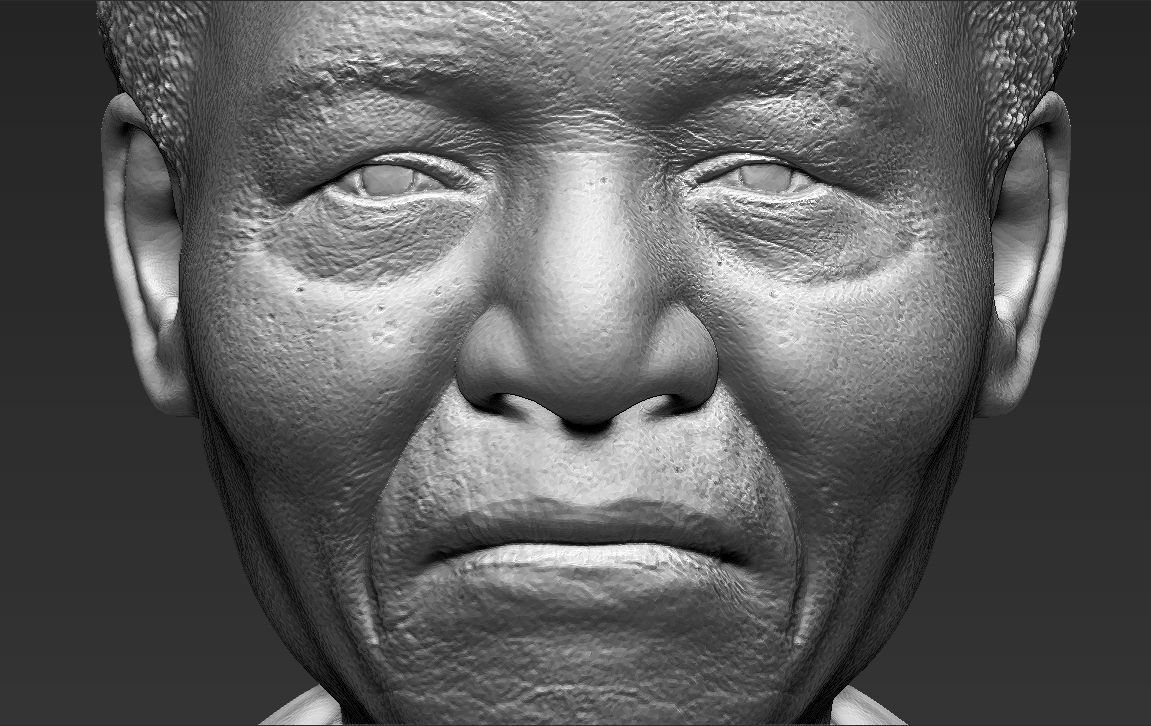Nelson Mandela bust 3D printing ready stl obj formats 3D print model_12