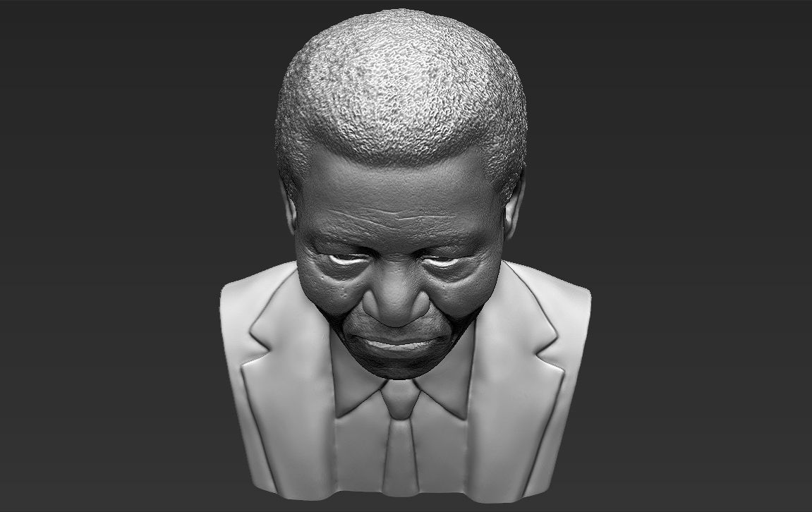 Nelson Mandela bust 3D printing ready stl obj formats 3D print model_16