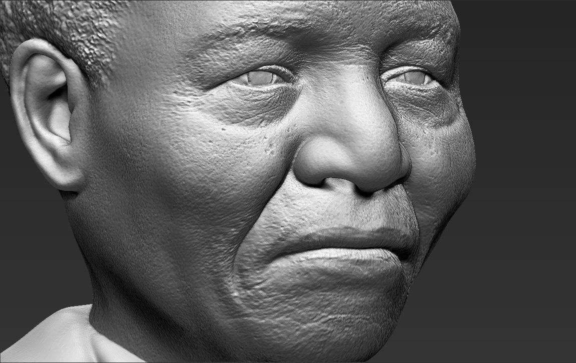 Nelson Mandela bust 3D printing ready stl obj formats 3D print model_13