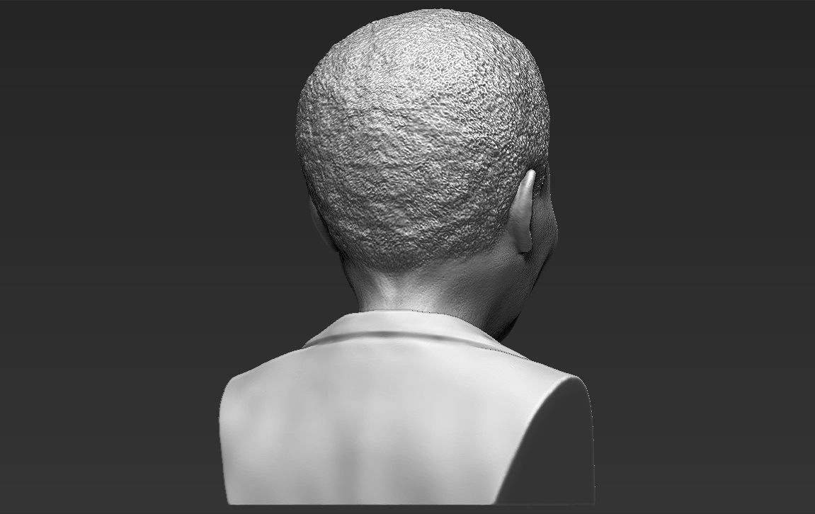 Nelson Mandela bust 3D printing ready stl obj formats 3D print model_6