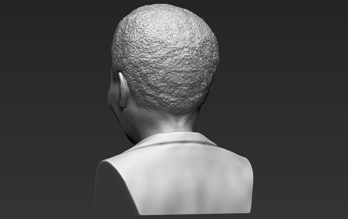 Nelson Mandela bust 3D printing ready stl obj formats 3D print model_25