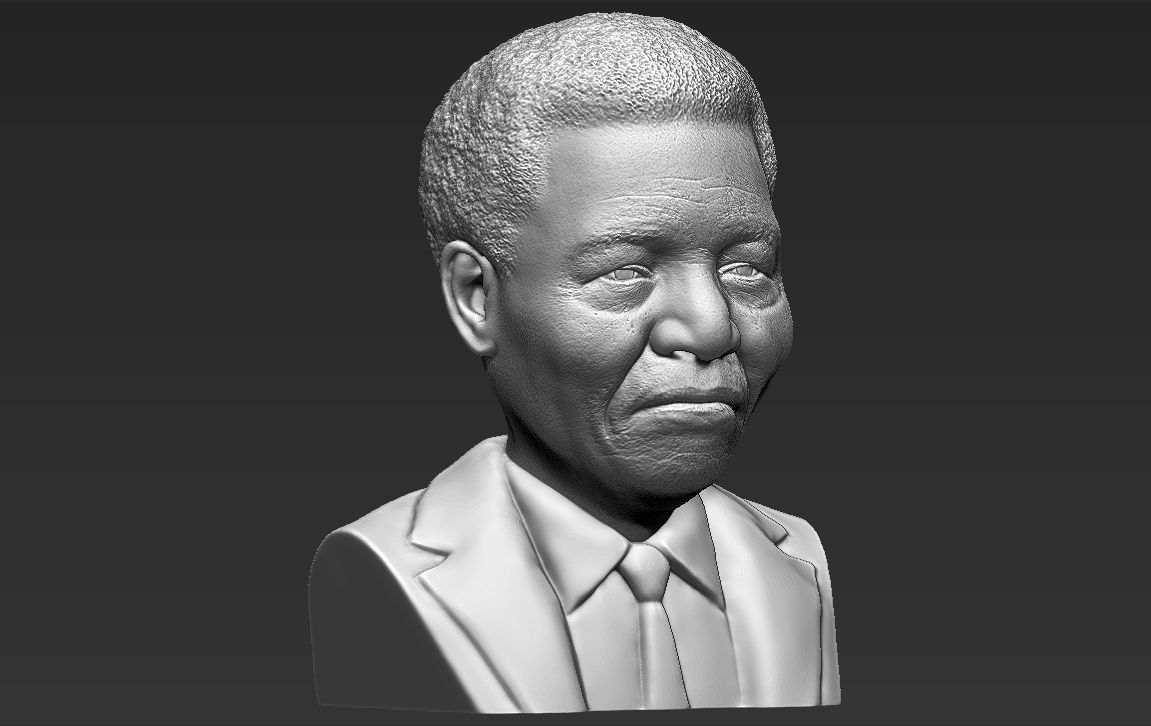 Nelson Mandela bust 3D printing ready stl obj formats 3D print model_10