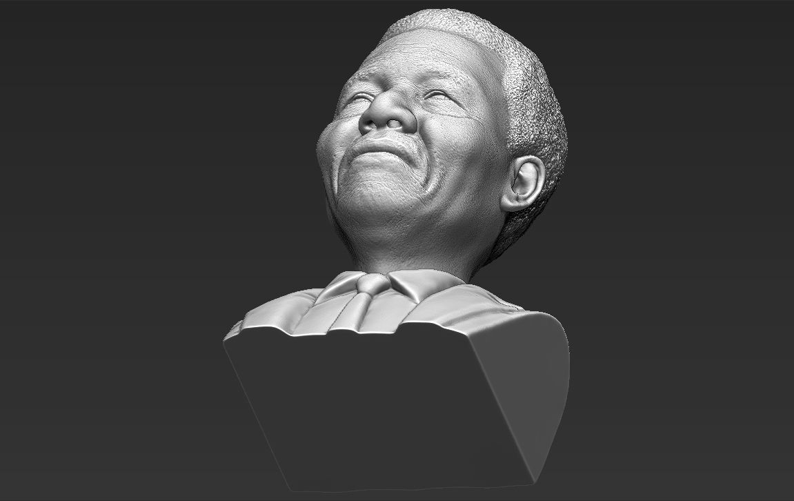 Nelson Mandela bust 3D printing ready stl obj formats 3D print model_21