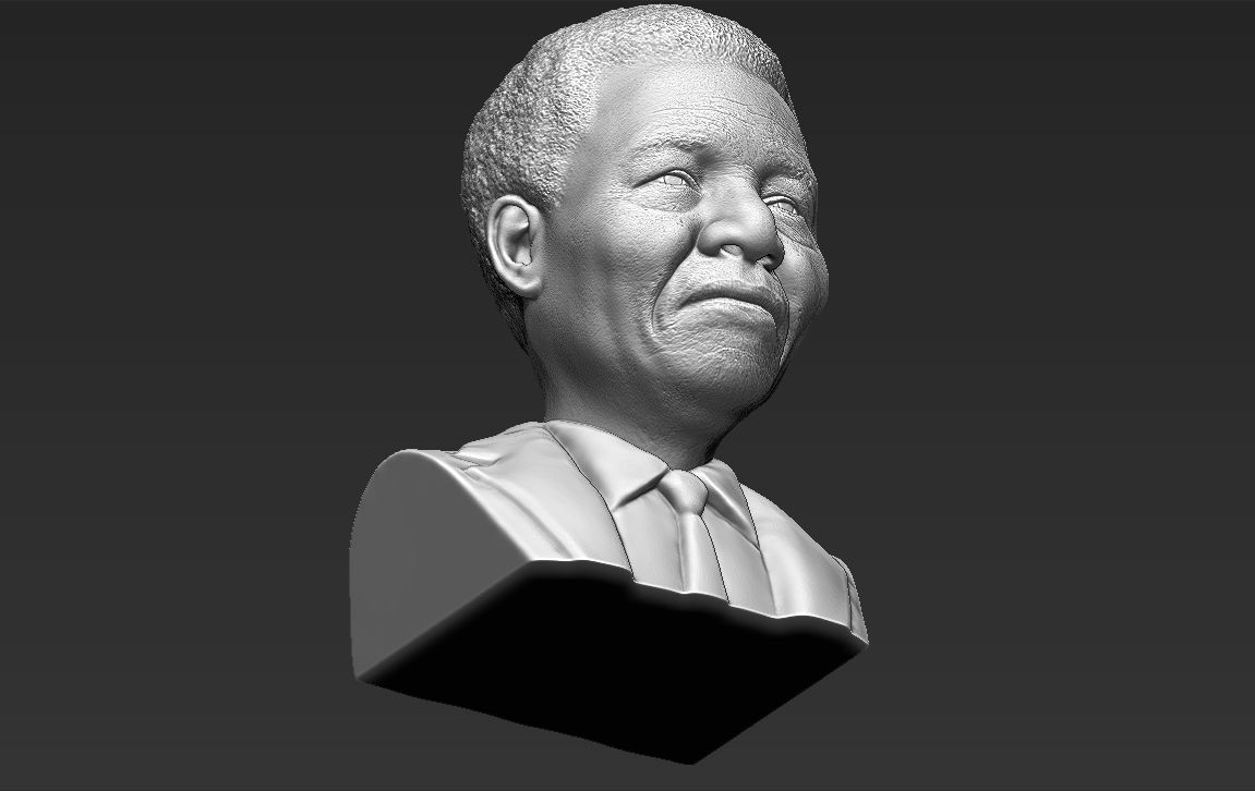 Nelson Mandela bust 3D printing ready stl obj formats 3D print model_20